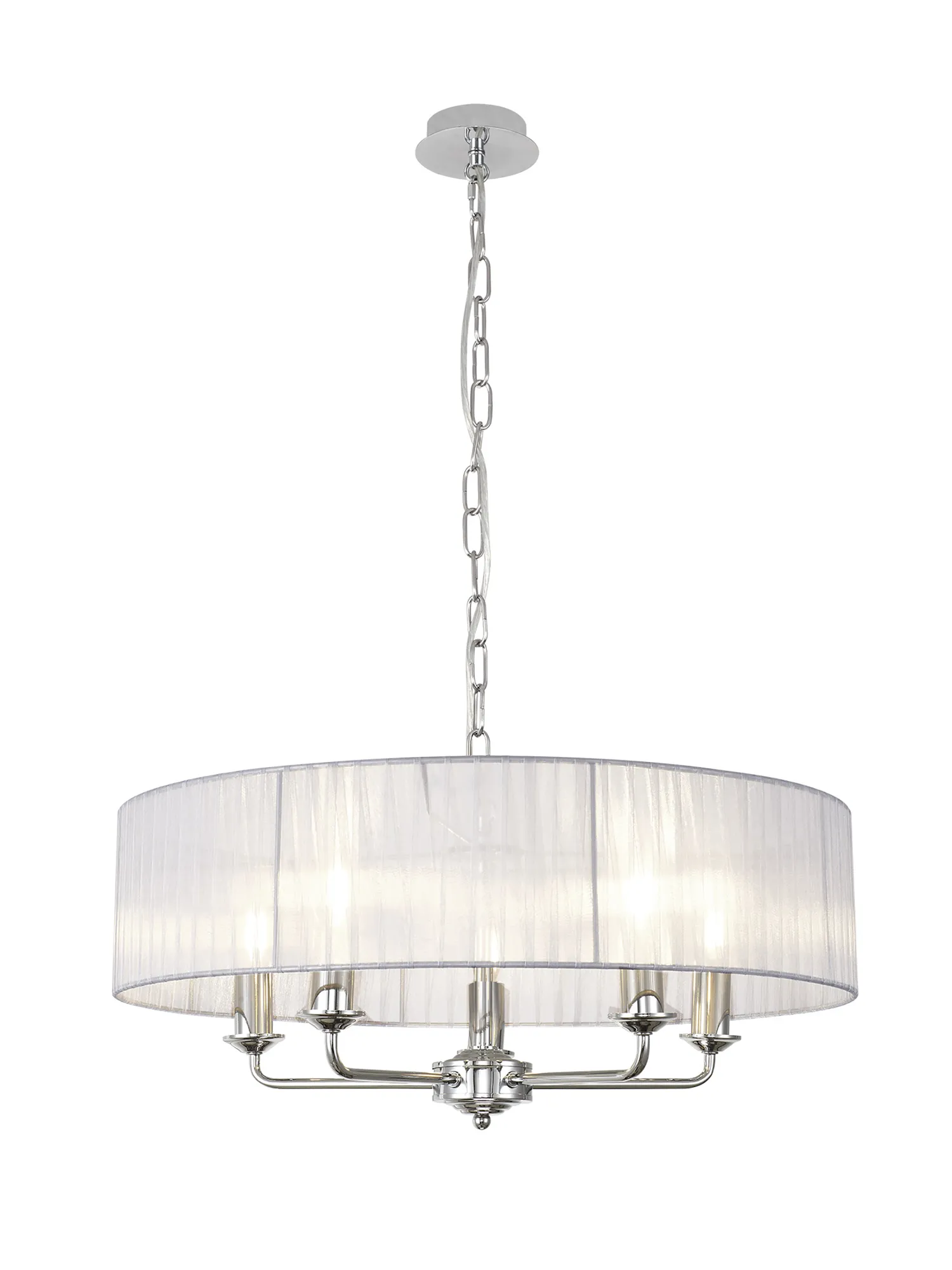 Banyan 45cm 3 Light Pendant Polished Chrome; Grey